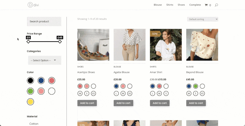 BodyCommerce Ajax filters and variation swatches for Divi and Woocommerce