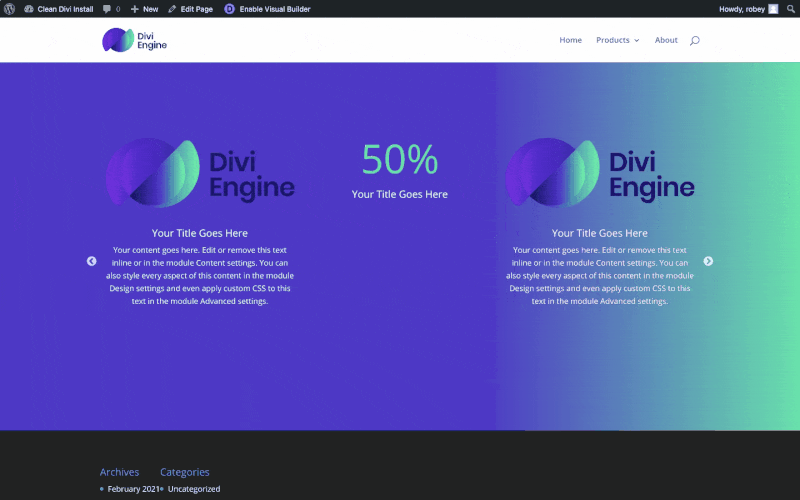 Slide anything in Divi with Slick.js slider