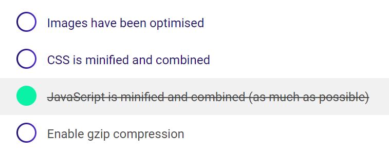 CSS and JS Checklist