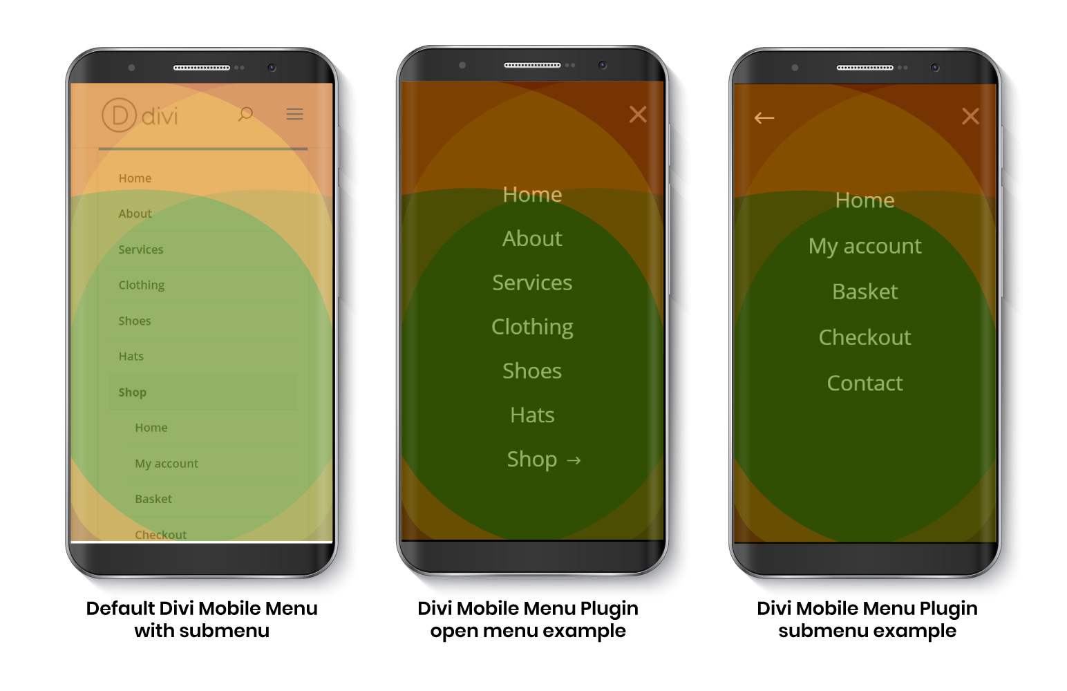 Default Divi Mobile and Improved one