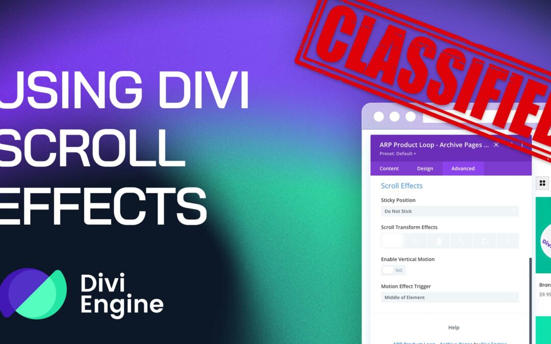 Divi Secret Features Tutorial – Animate Web Pages Using Divi Scroll Effects