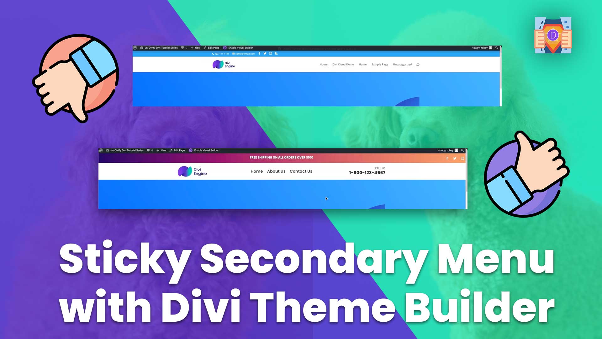 How to Add a Secondary Menu to your Global Header in Divi using the Theme Builder