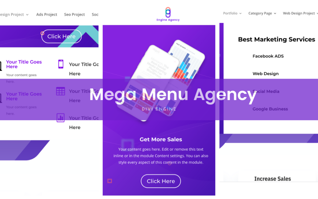 FREE Mega Menu Agency Layout pack for Divi