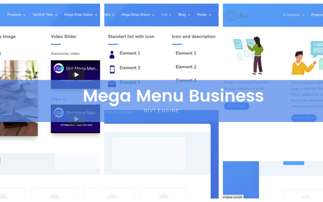 FREE Mega Menu Business Layout pack for Divi