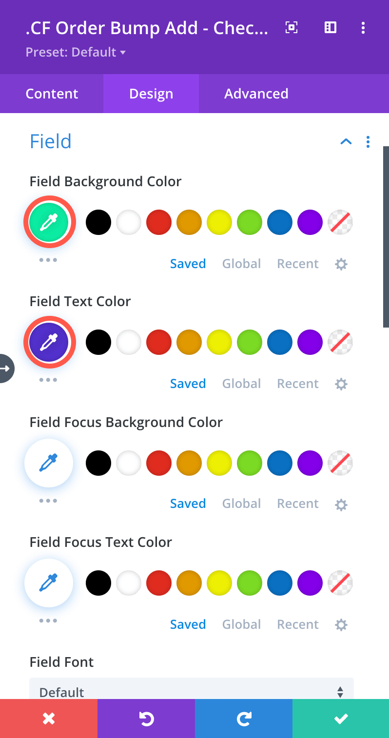 Order Bump Loop Layout Thumbnail Settings