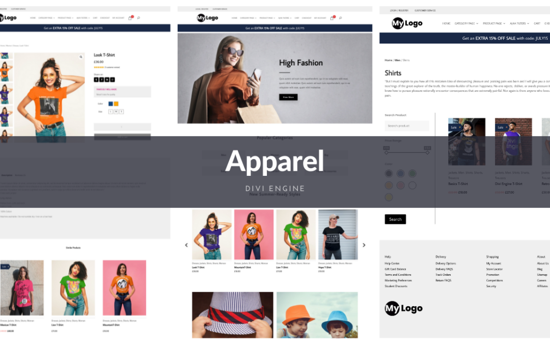 FREE Apparel Layout pack for Divi BodyCommerce