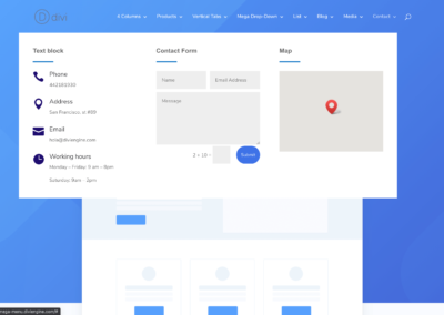 Divi Mega Menu Contact Form