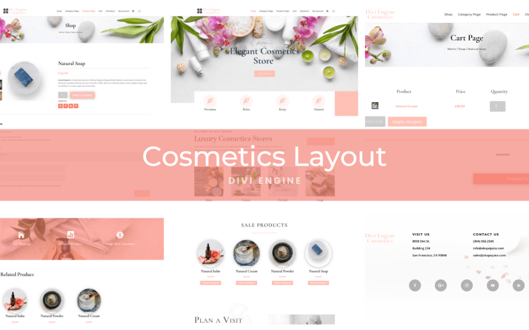 FREE Cosmetics Shop layout pack for Divi and BodyCommerce