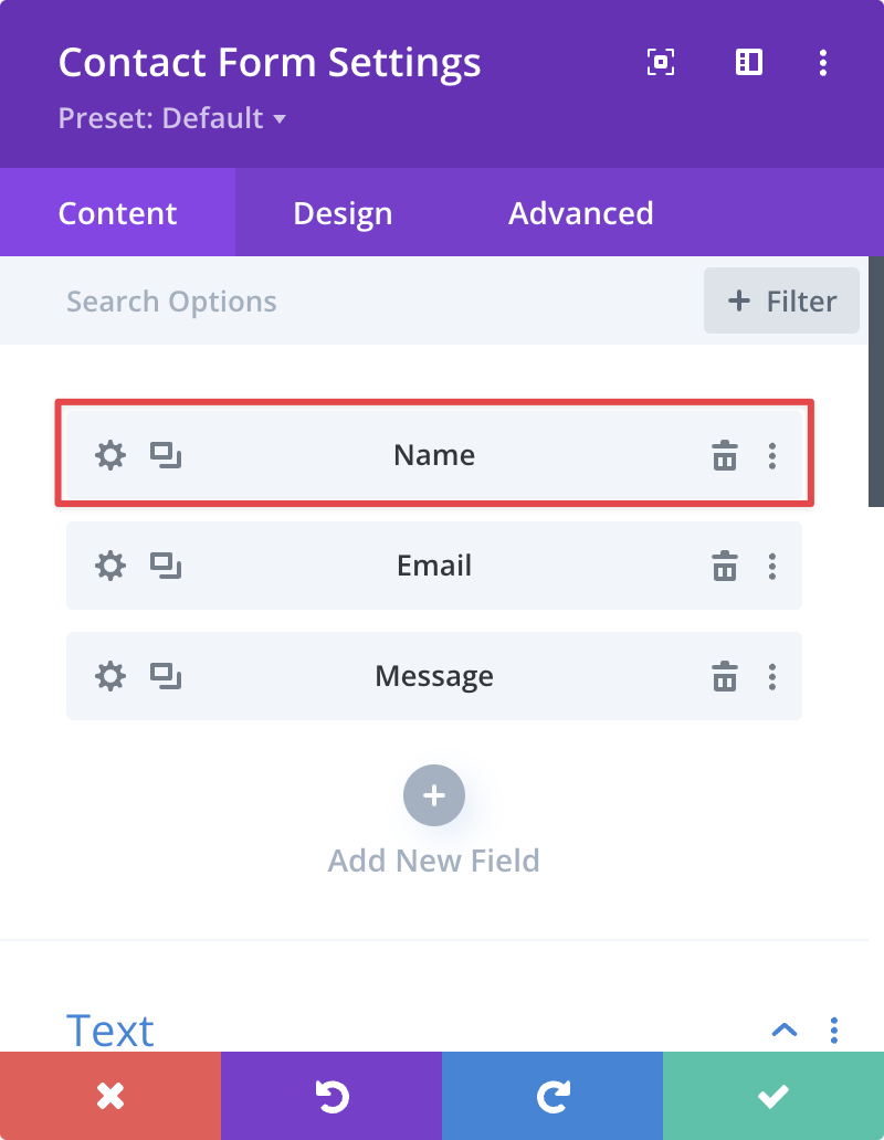 Divi Name Badge input icon