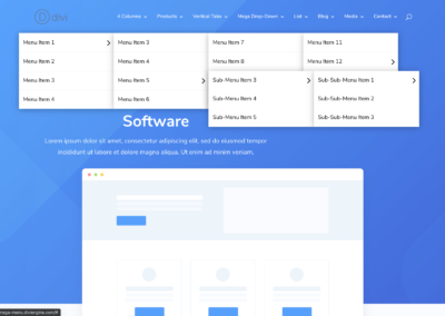 Divi Mega Menu Drop Down Style