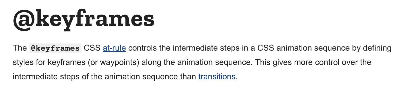 What are CSS keyframes?