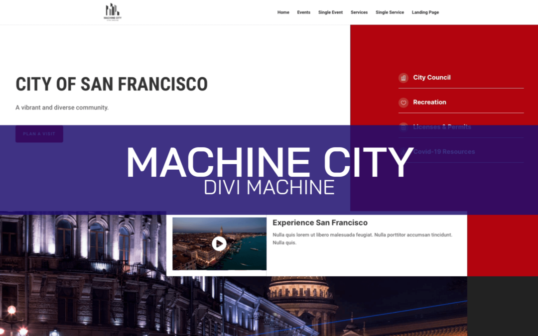 FREE City Layout pack for Divi Machine