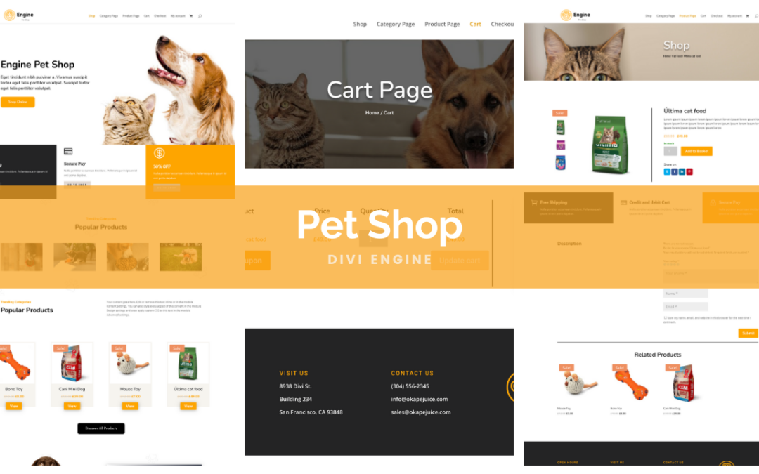 FREE Petshop layout pack for Divi and BodyCommerce