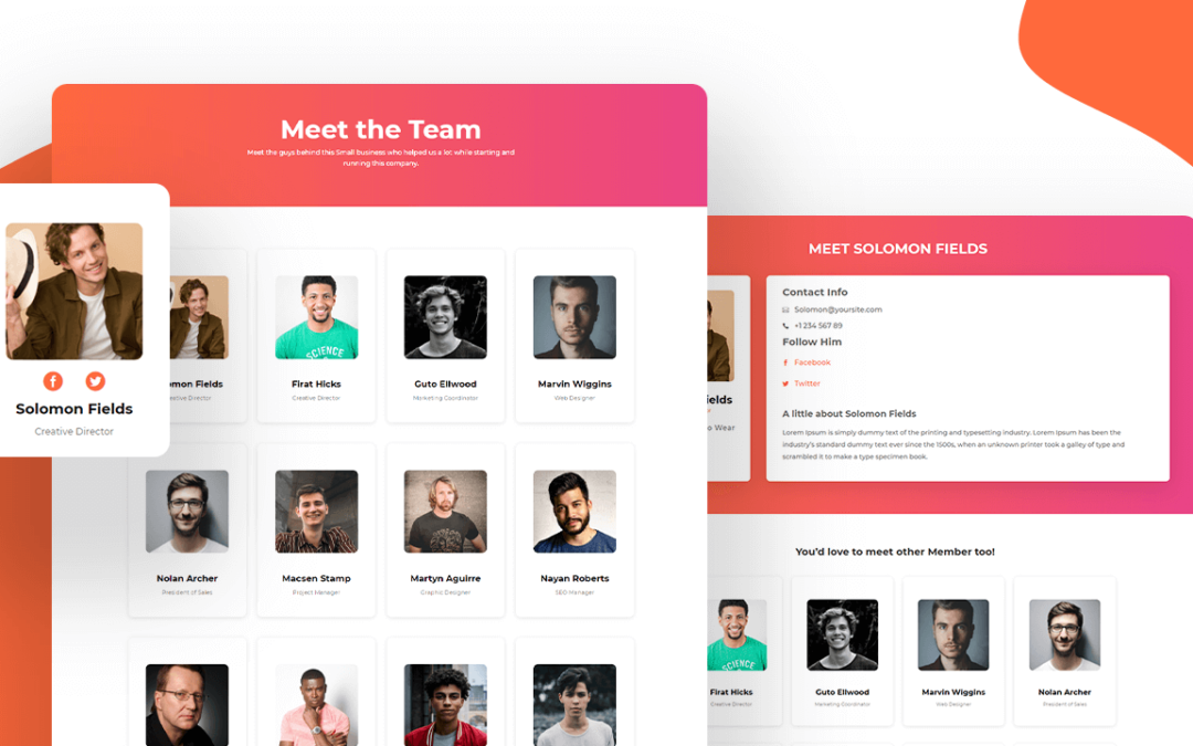 FREE Team Members layout pack for Divi Machine